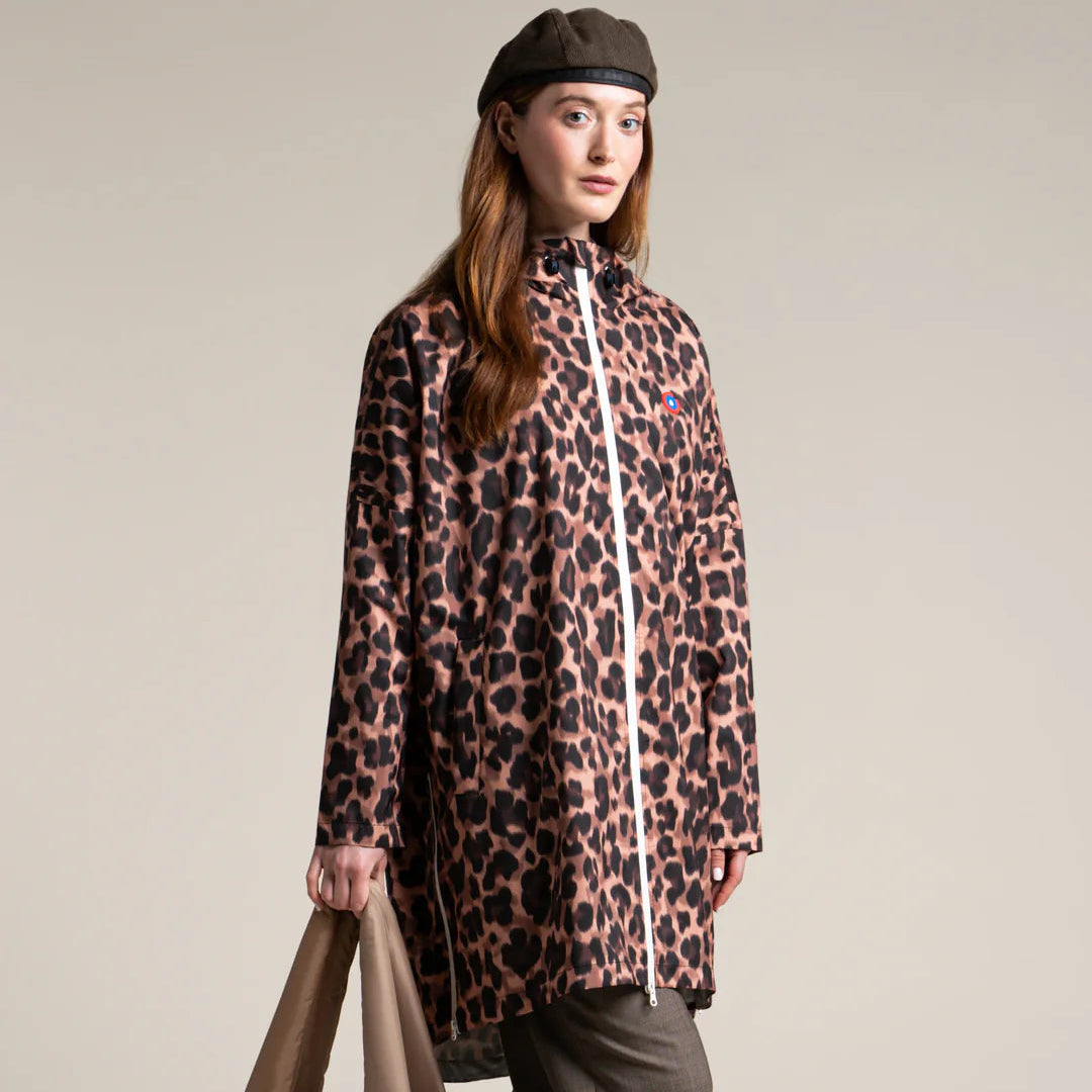Liberté Waterproof Rain Cape Coat - New Leopard
