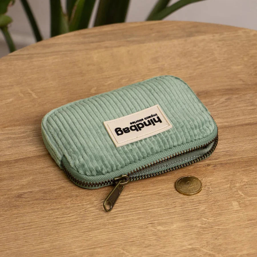 Lili Velvet Coin Purse - Mint Green