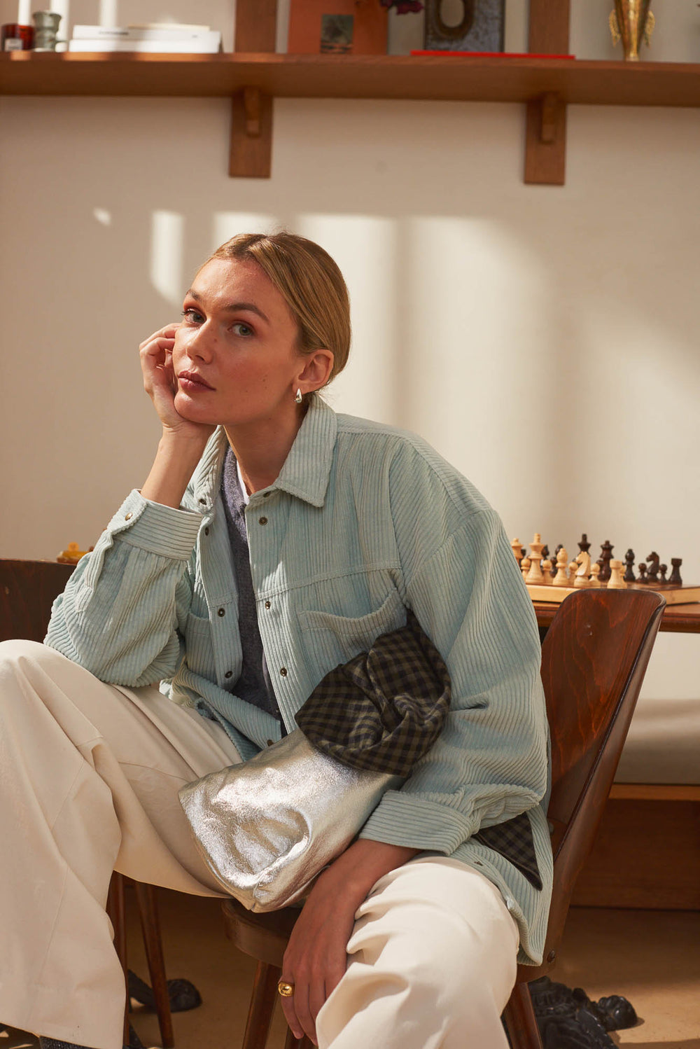 Paola Corduroy Shirt - Celadon