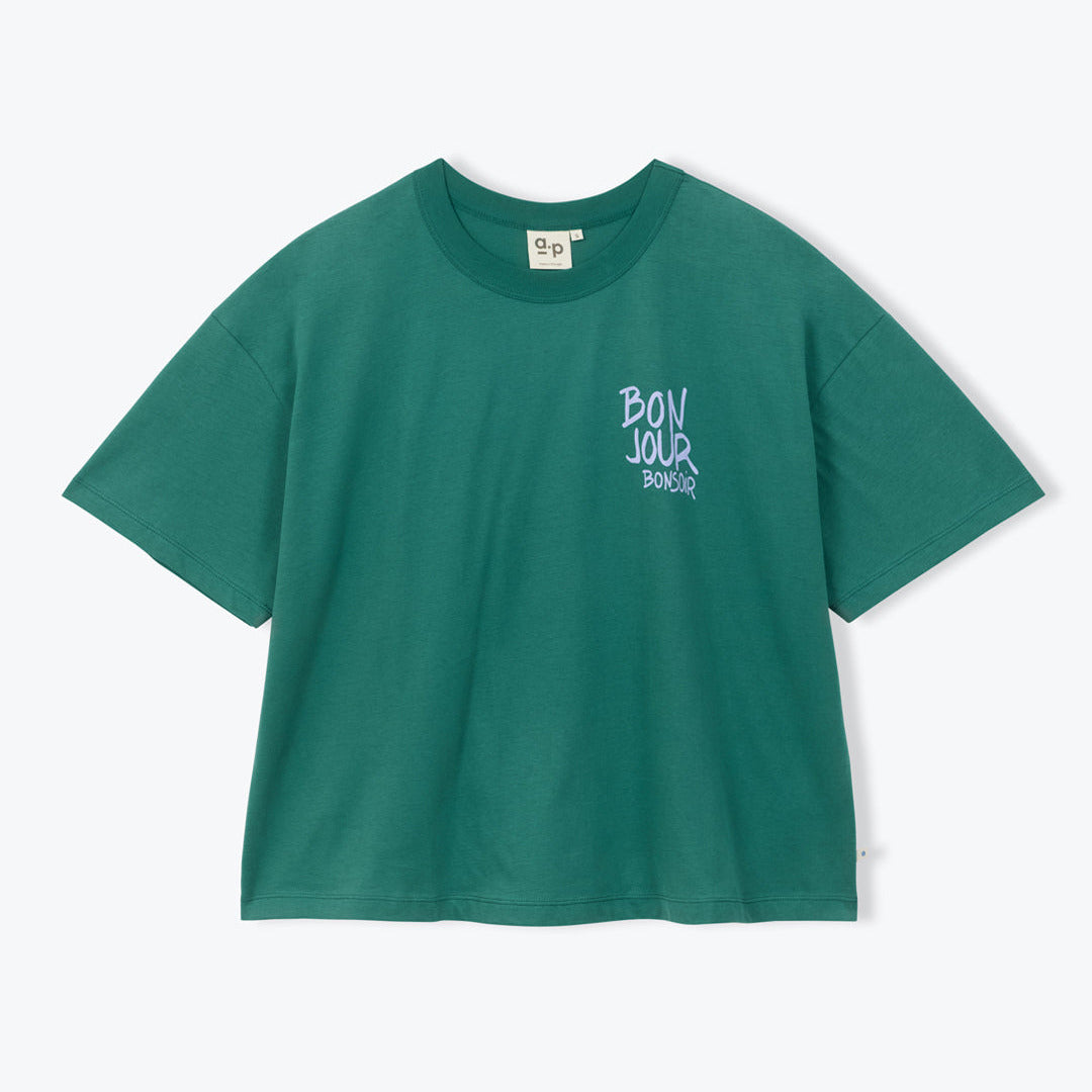 T-shirt Bonjour Bonsoir - Green
