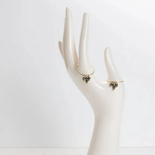 Pyrite Beads Hoops