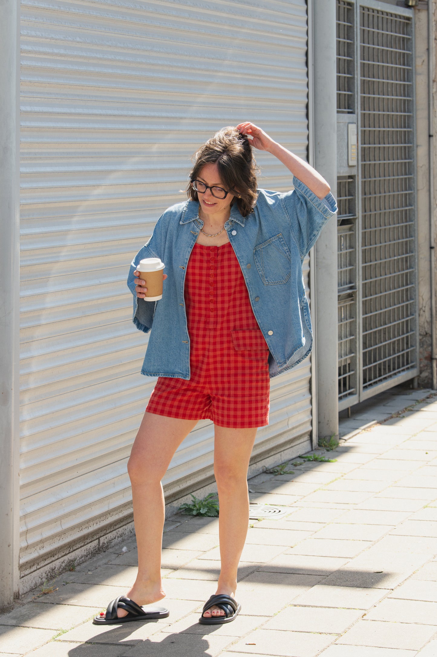 Maud Seersucker Jumpsuit - Red Checks