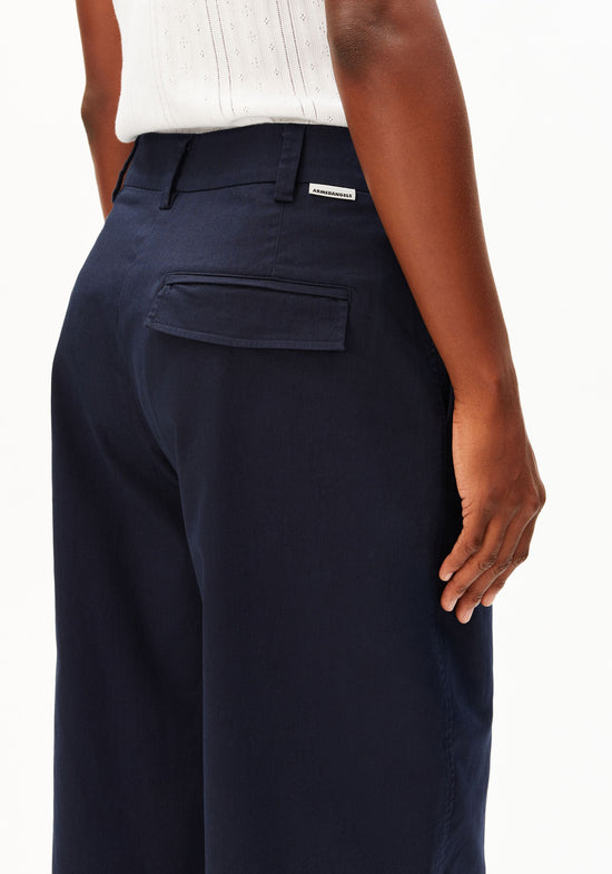 Barrel Leg Twill Pants - Night Sky