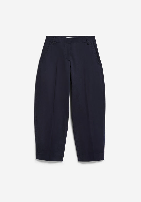 Barrel Leg Twill Pants - Night Sky