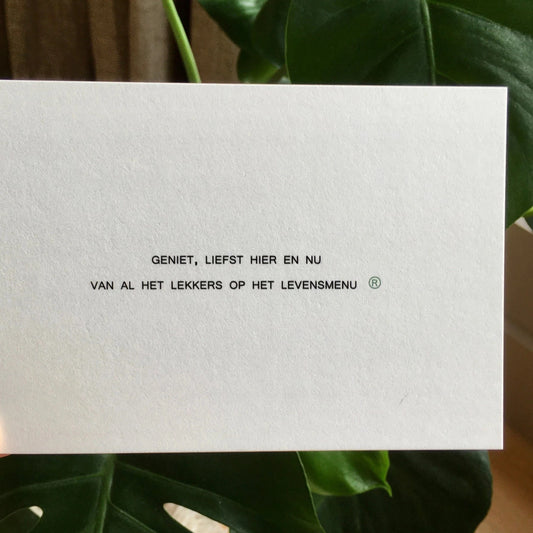 Ruth Van de steene Card #64 - Levensmenu