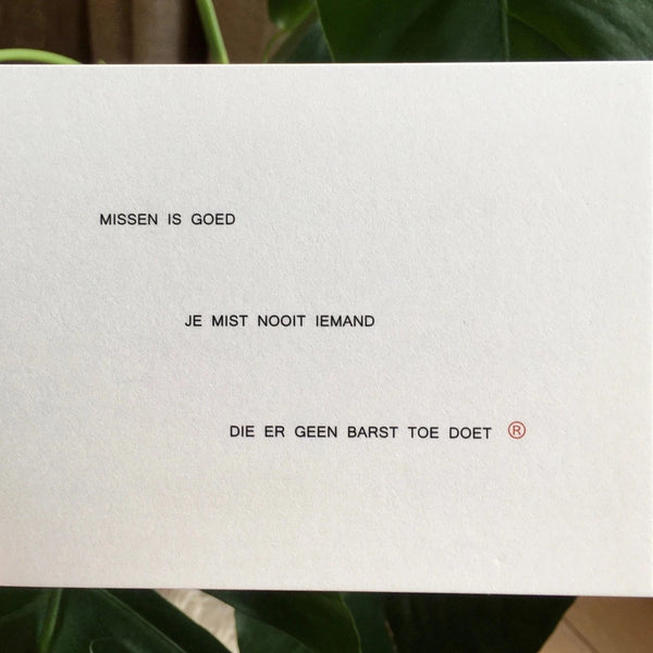 Ruth Van de steene Card #62 - Missen