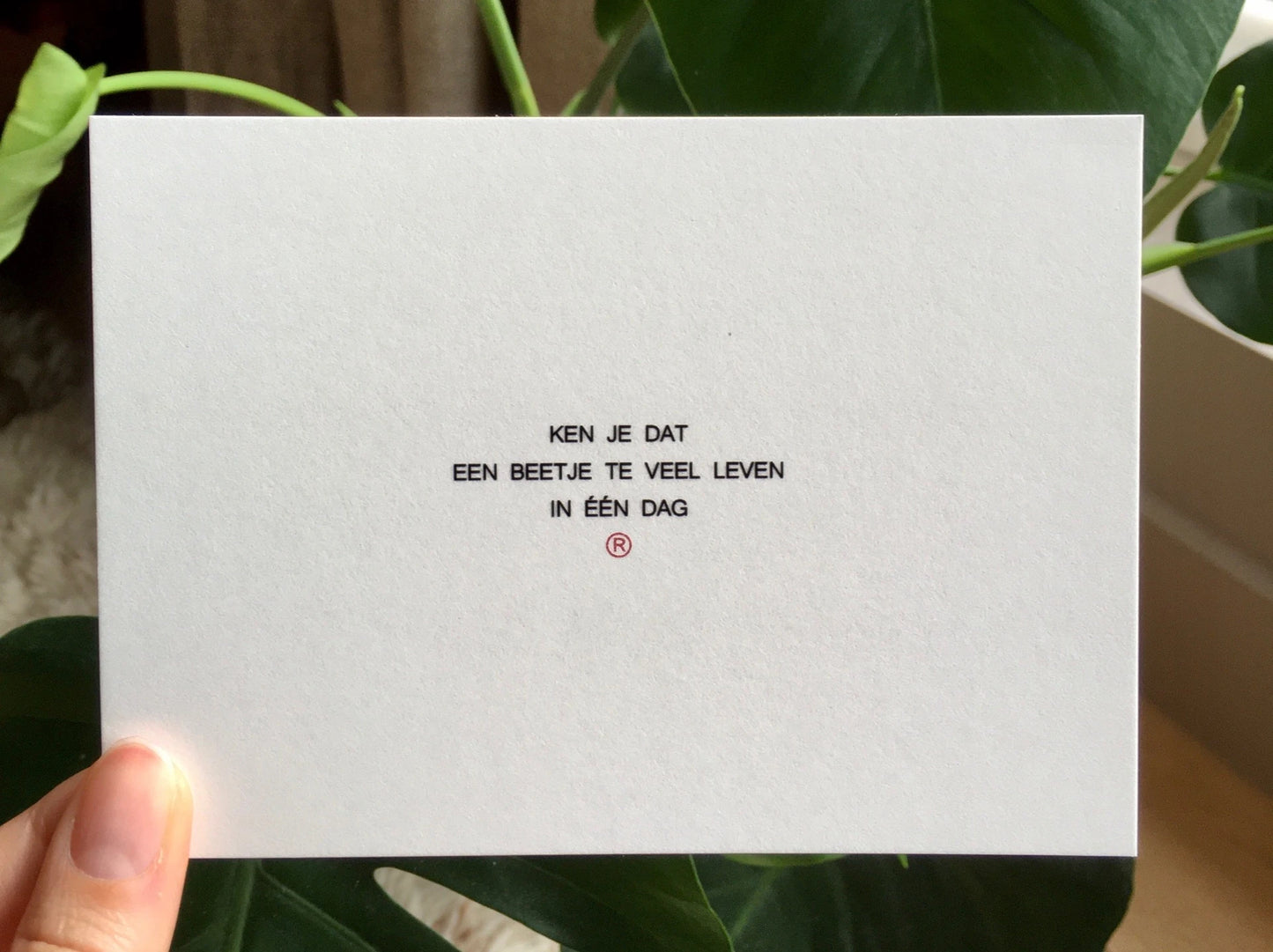 Ruth Van de steene Card #25- Teveel Leven