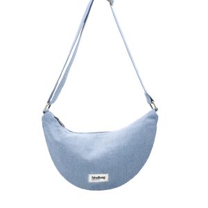 Hindbag Andrea Half Moon Bag - Blue Denim