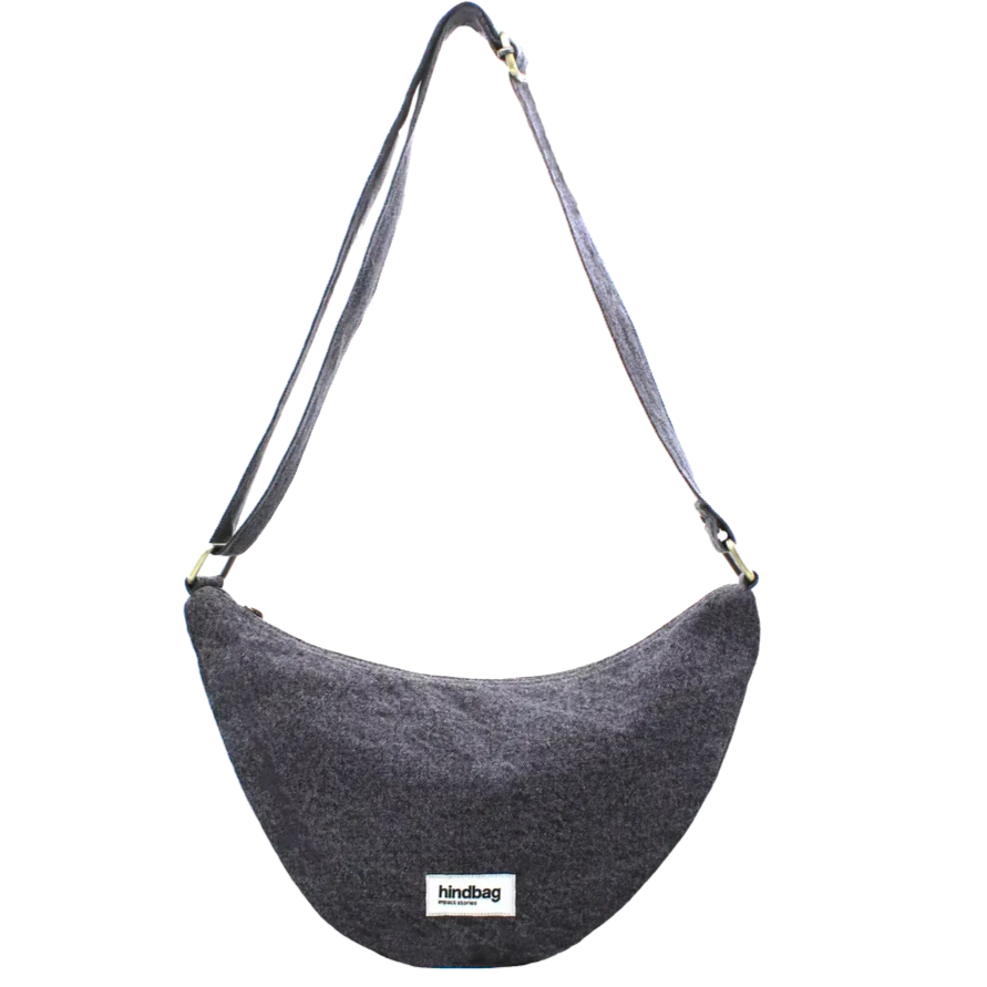 Hindbag Andrea Half Moon Bag - Denim Grey
