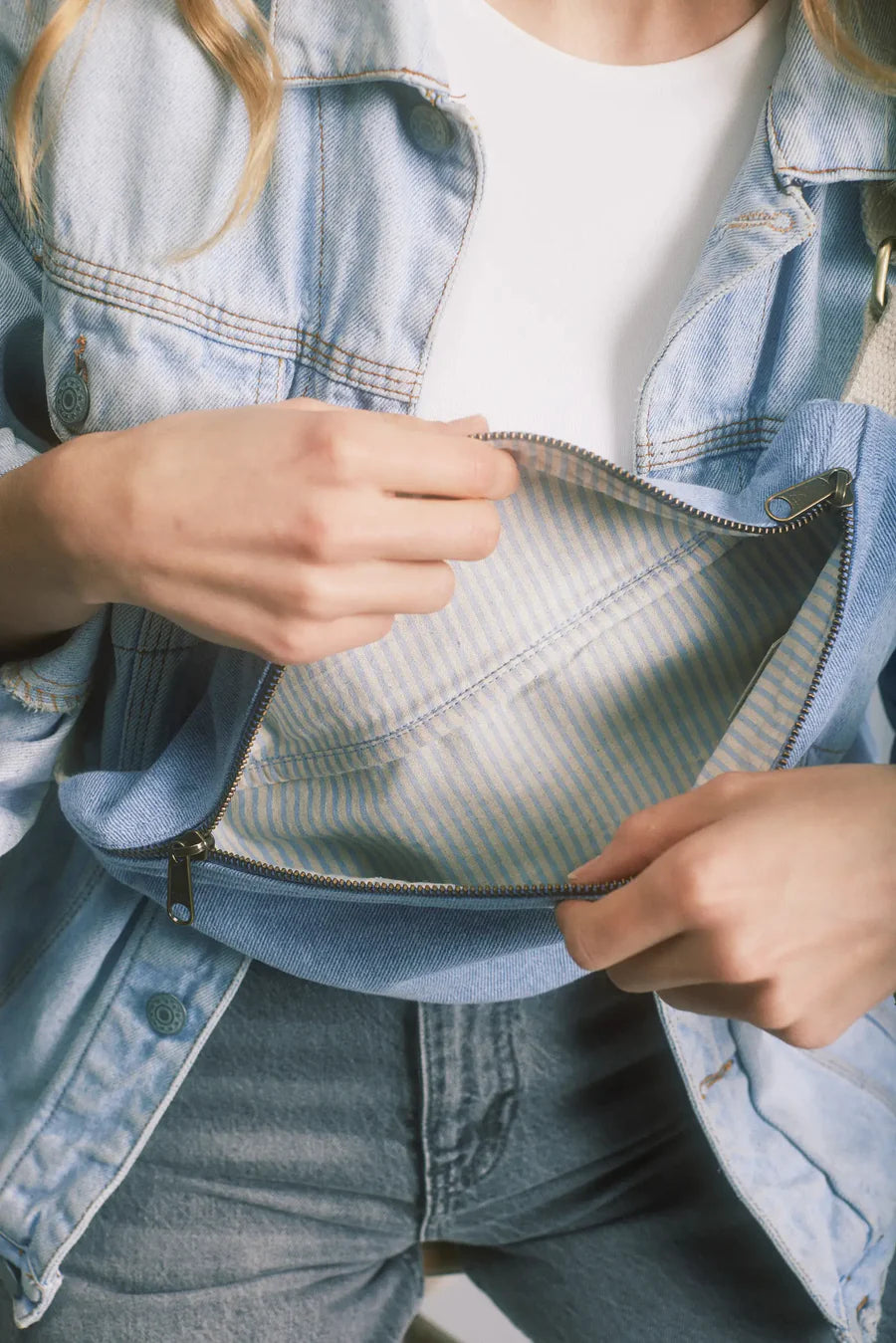 Hindbag Olivia Banana bag - Blue Denim