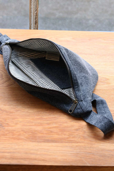 Hindbag Sasha Banana Bag L - Denim Grey