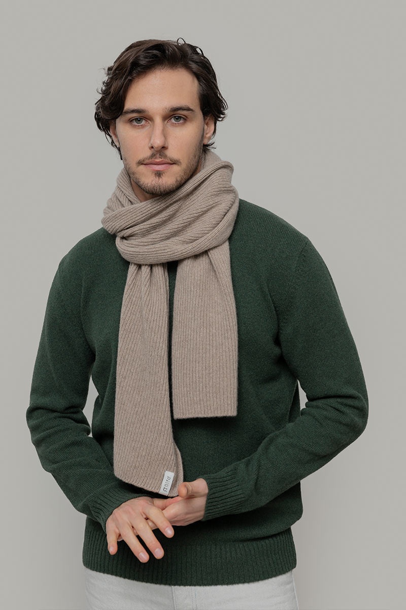 Rifo Recycled Cashmere Scarf Federico -  Sand Beige