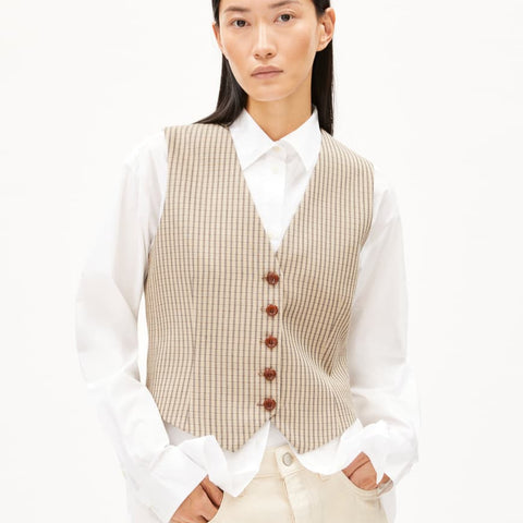 Sineriaa Check Vest - Sand Stone