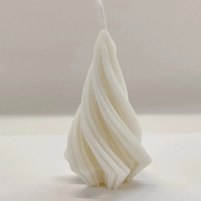 Swirly Christmas Tree Candle