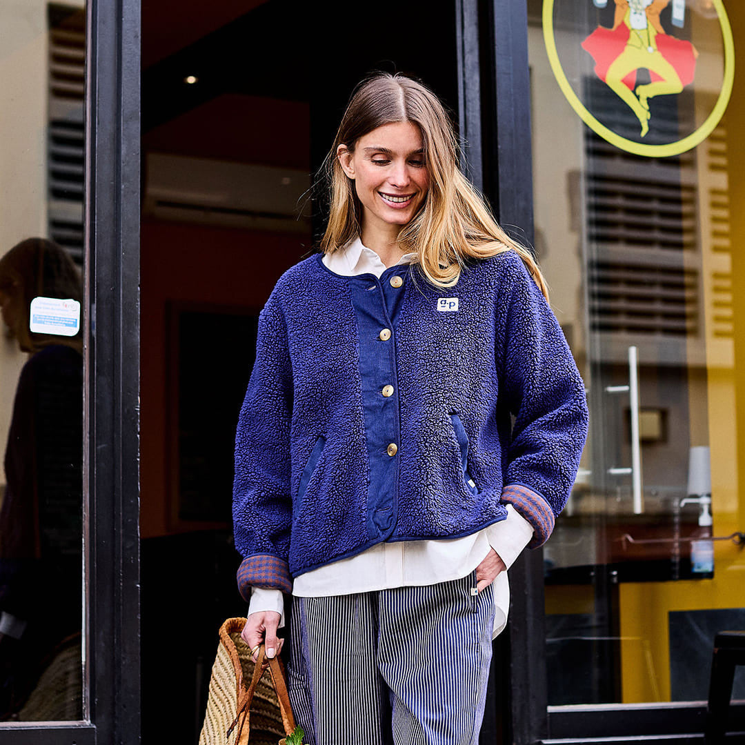 Reversible Sherpa Jacket - Navy