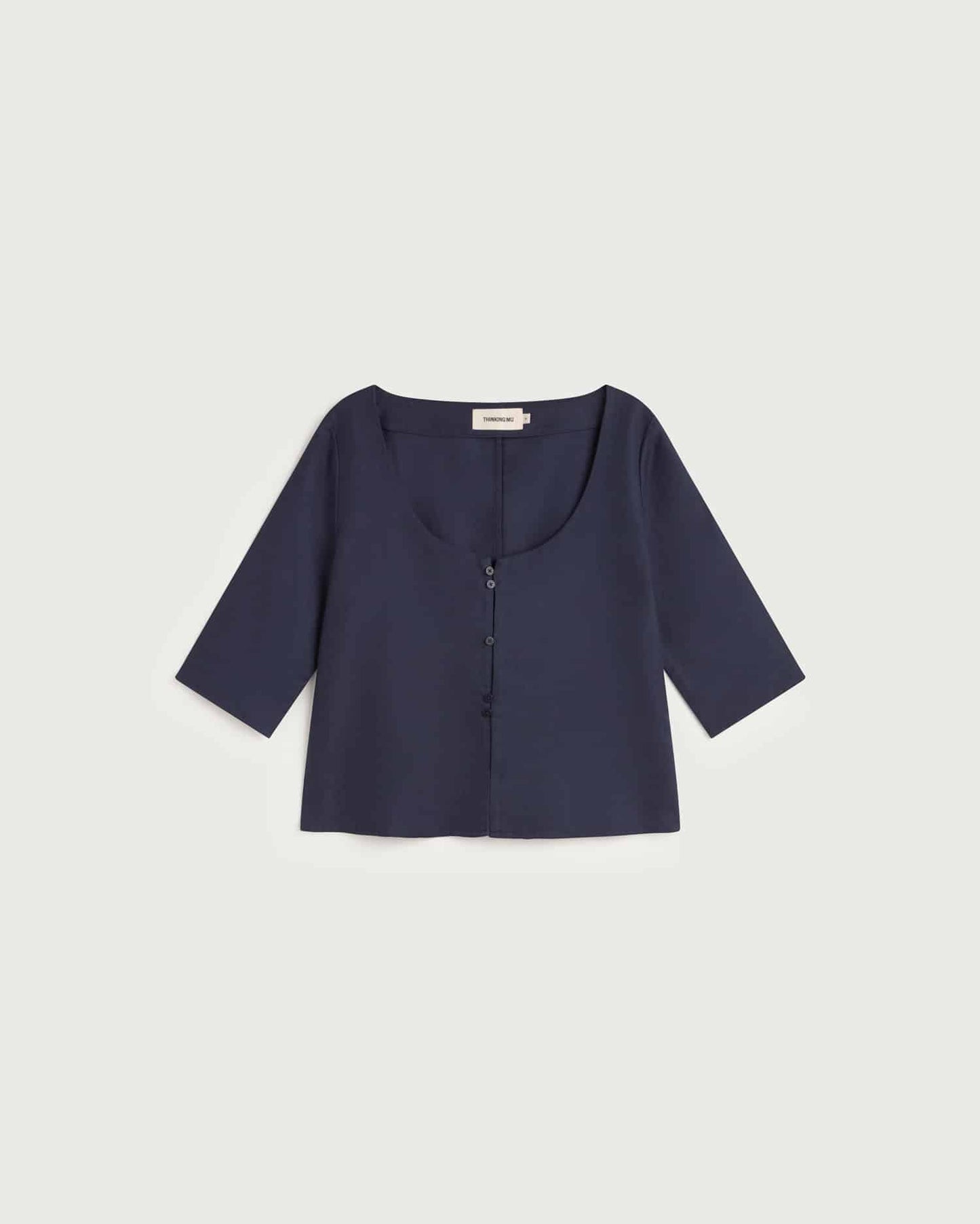 Elara Blouse - Navy Hemp