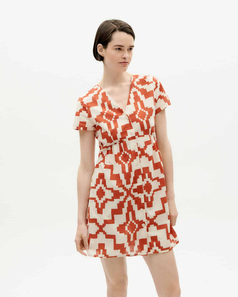 Hebe Dress - Orange Ilusion