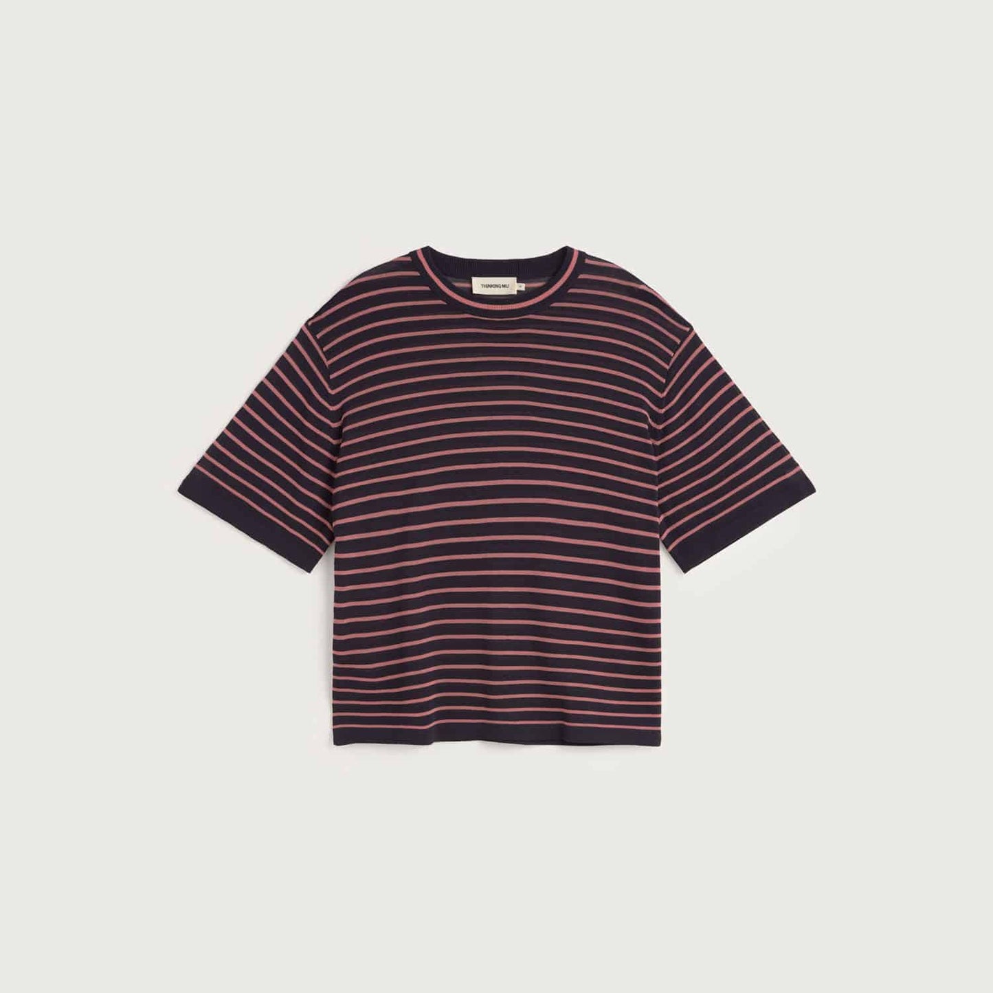 Zenna Knitted T-Shirt - Navy Stripes