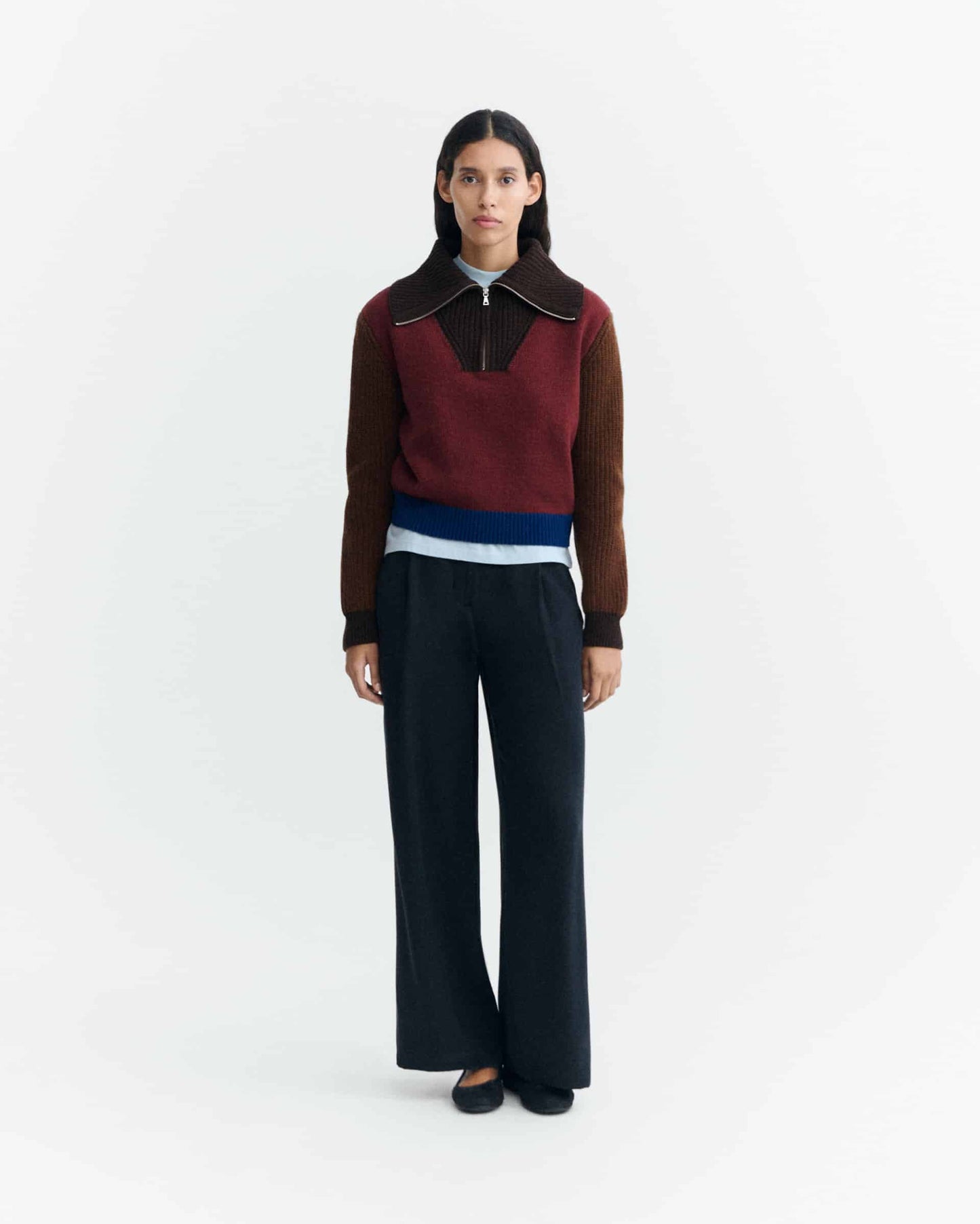 Thanit Knitted Sweater - Brown Block