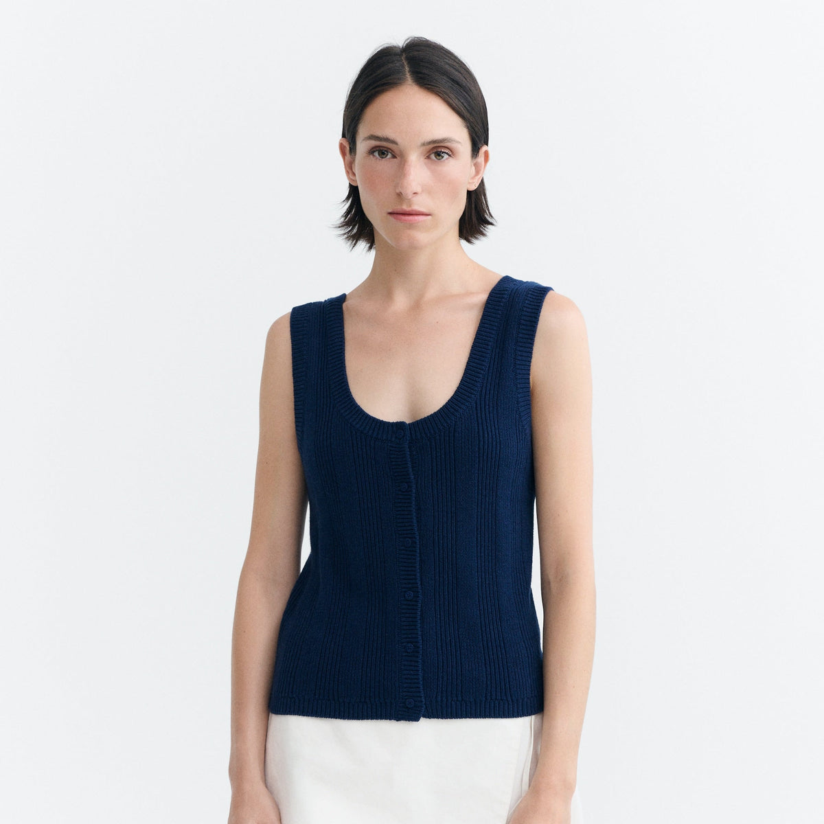 Salma Knitted Vest - Navy