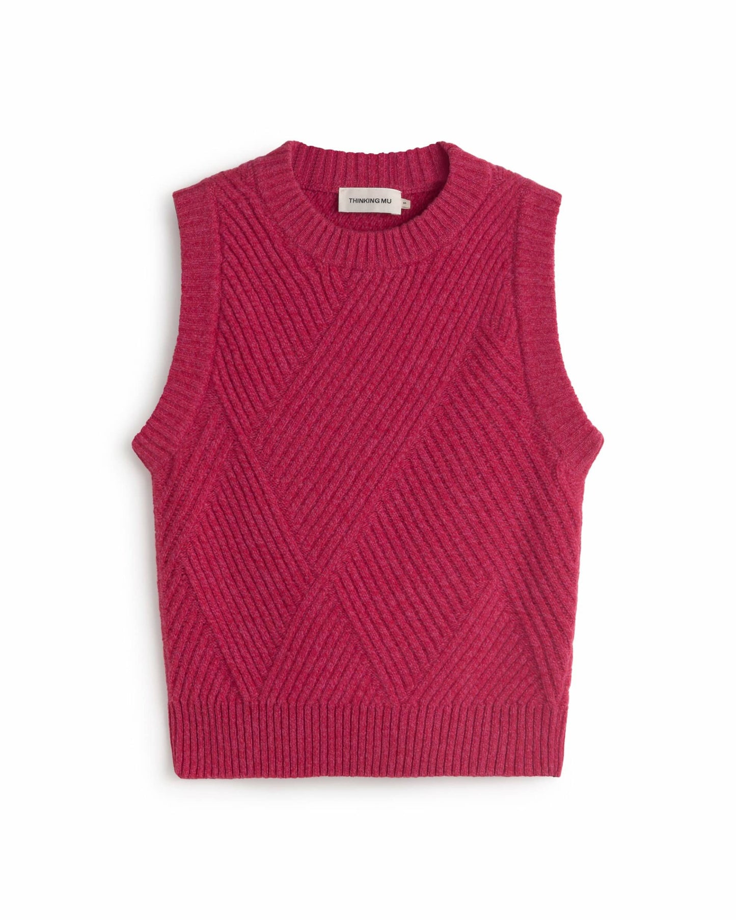 Kaia Knitted Vest - Red/Pink Melange