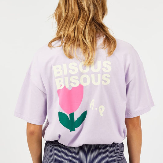 LAST ONES in S - T-shirt Bisous Bisous - Lilac