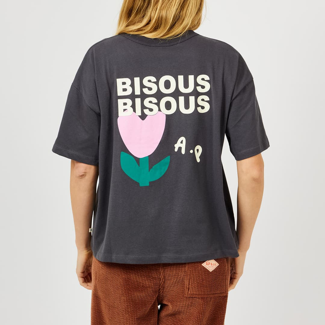 T-shirt Bisous Bisous - Anthracite