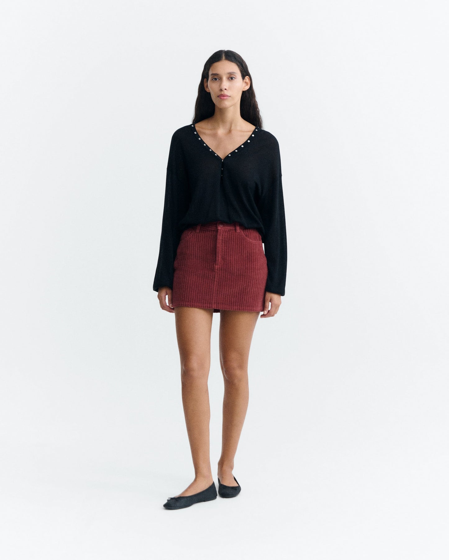 Corduroy Kimmy Skirt - Mahogany
