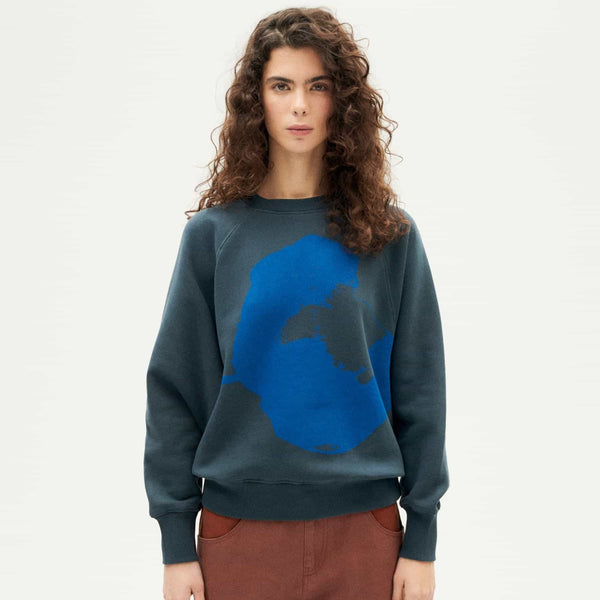 LAST ONE in 34 - Bonnie Sweatshirt Grafito Flower - Grey