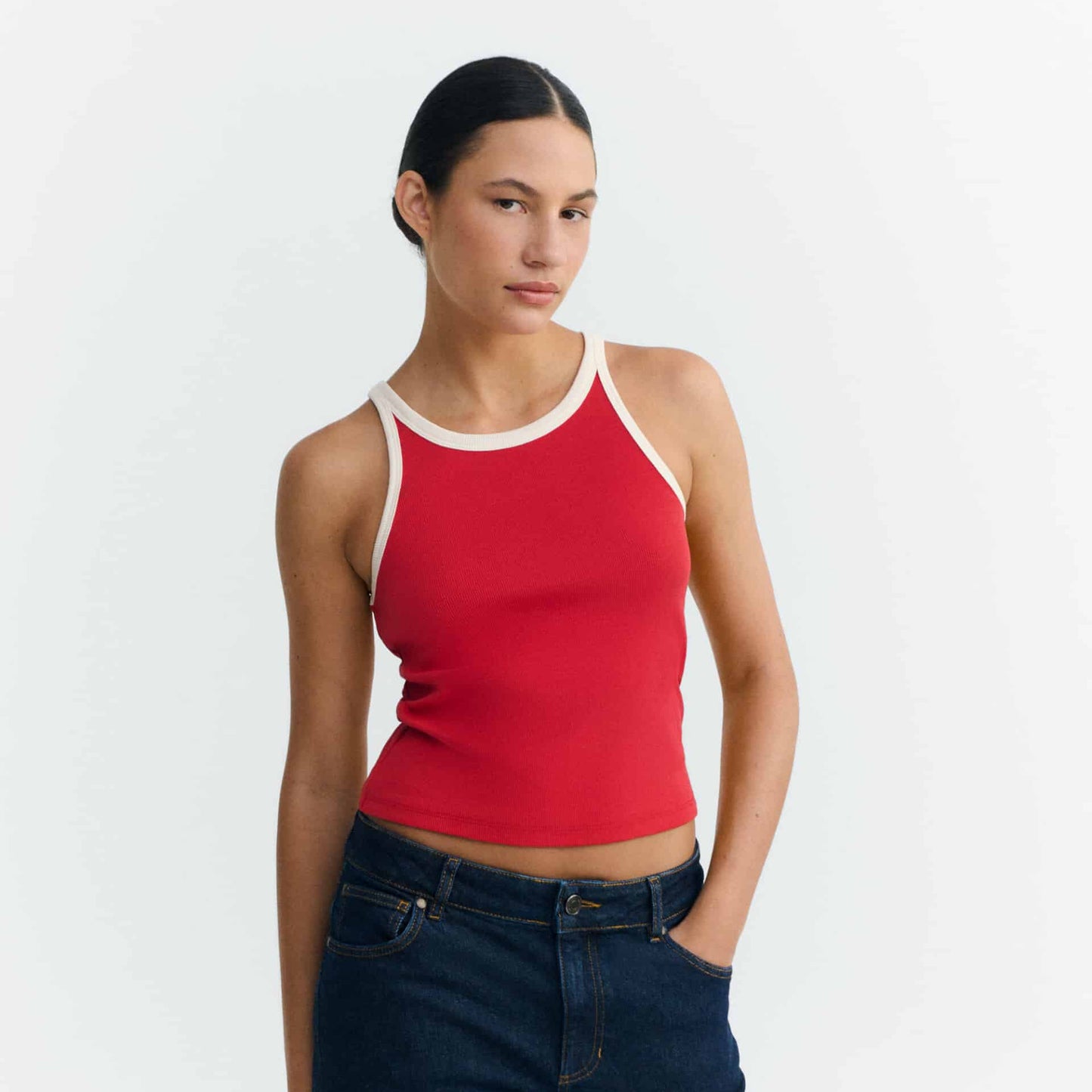 Harriet Top Contrast - Clavel Pannacotta