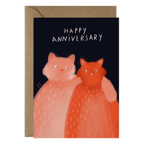 Greeting Card - Anniversary Cats