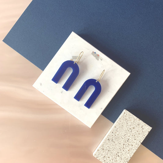 Arch Earrings - Blue
