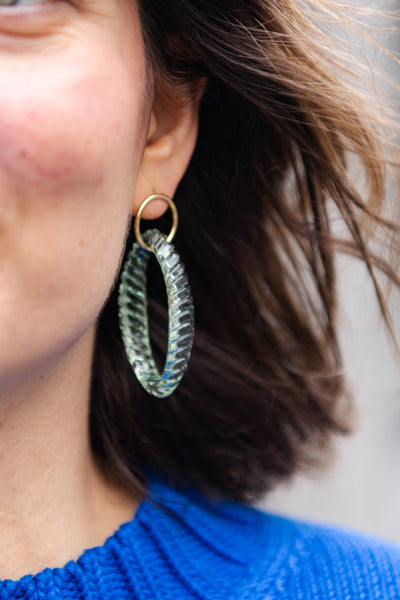 Anneau Ogive Resine Earrings - Green