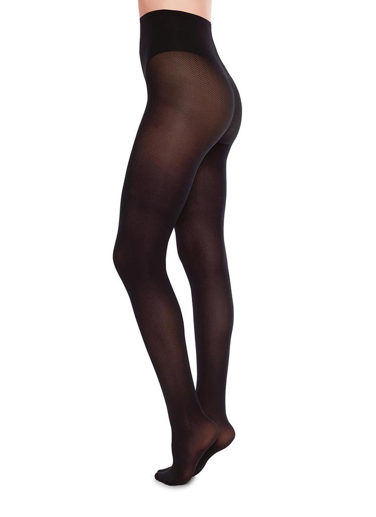 Nina Fishbone Tights 40 Denier - Black