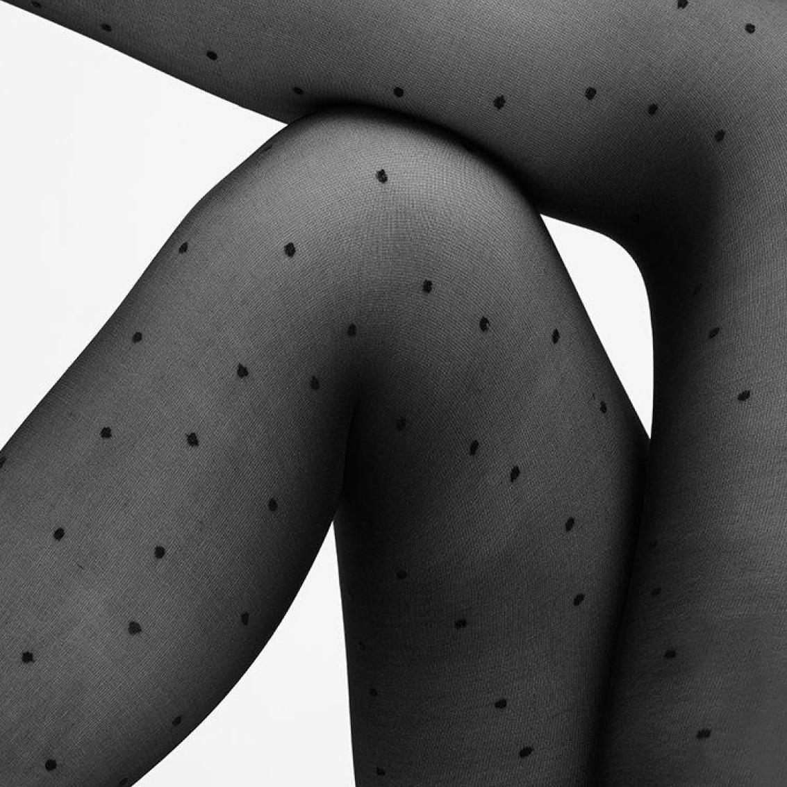 Swedish Stockings Doris Dots Tights Black 40 Denier