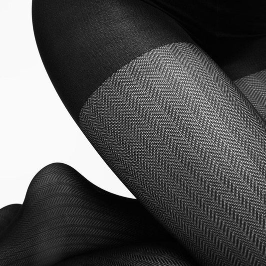 Nina Fishbone Tights 40 Denier - Black