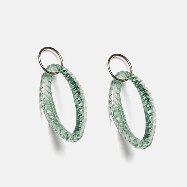 Anneau Ogive Resine Earrings - Green
