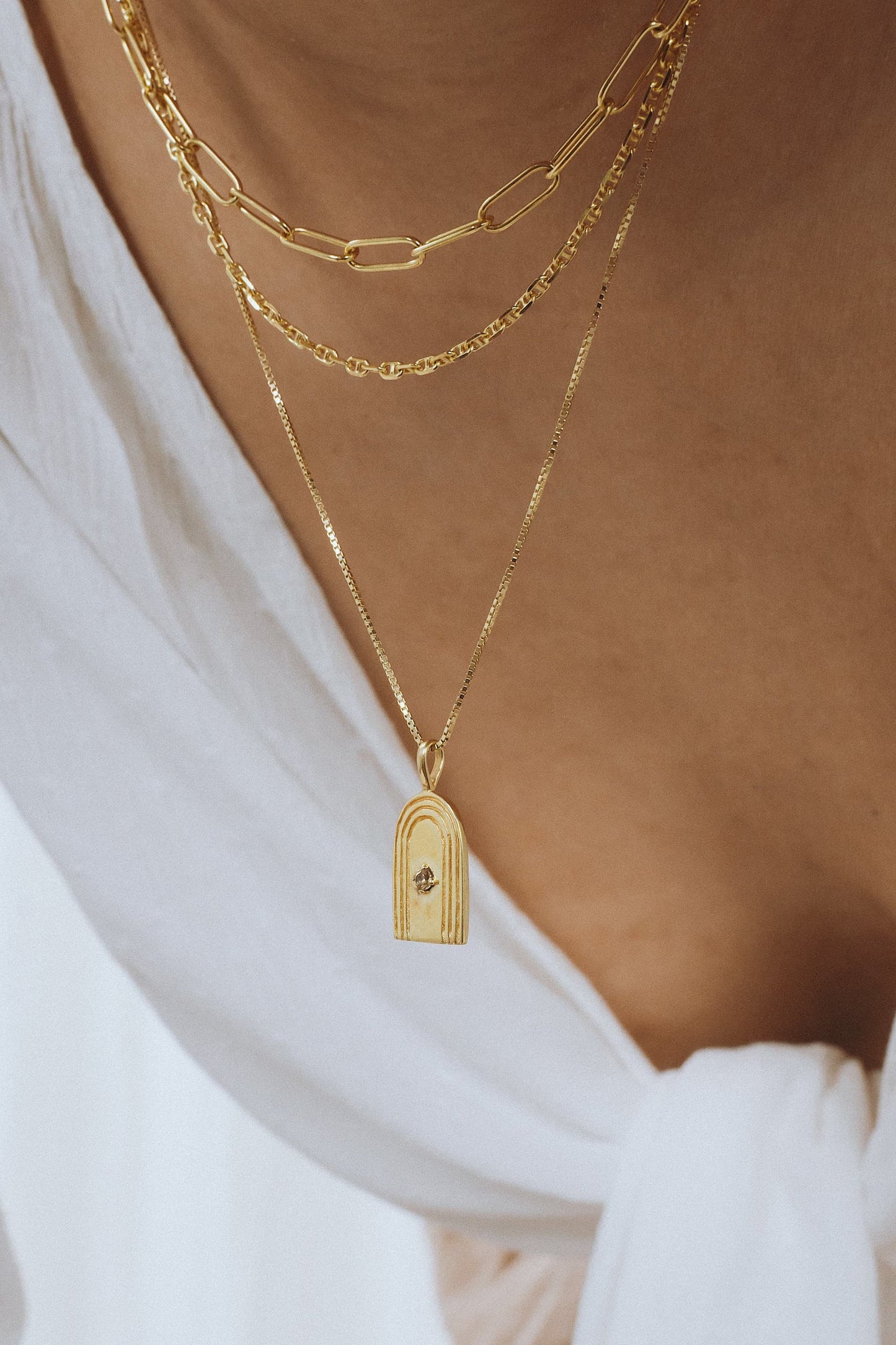Box Necklace - Gold