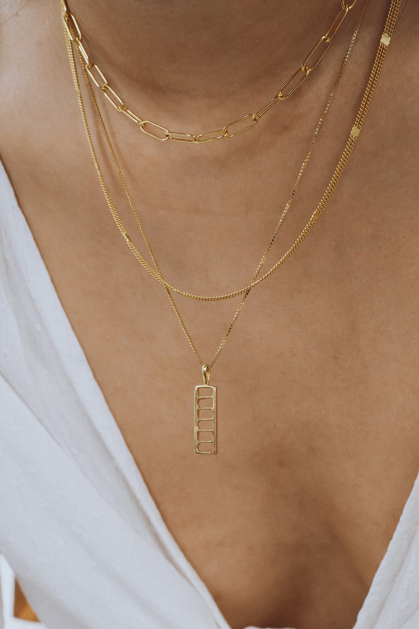 Box Necklace - Gold