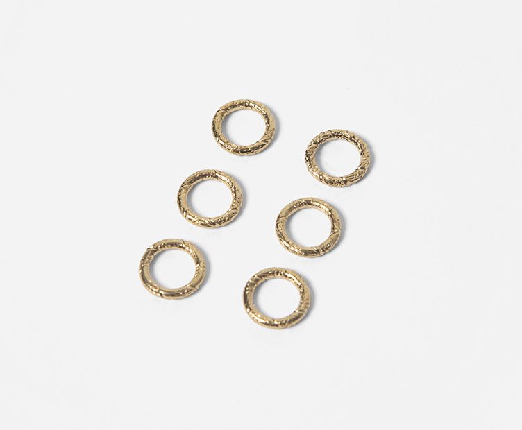 Modular Earrings Engraved Rings - Gold