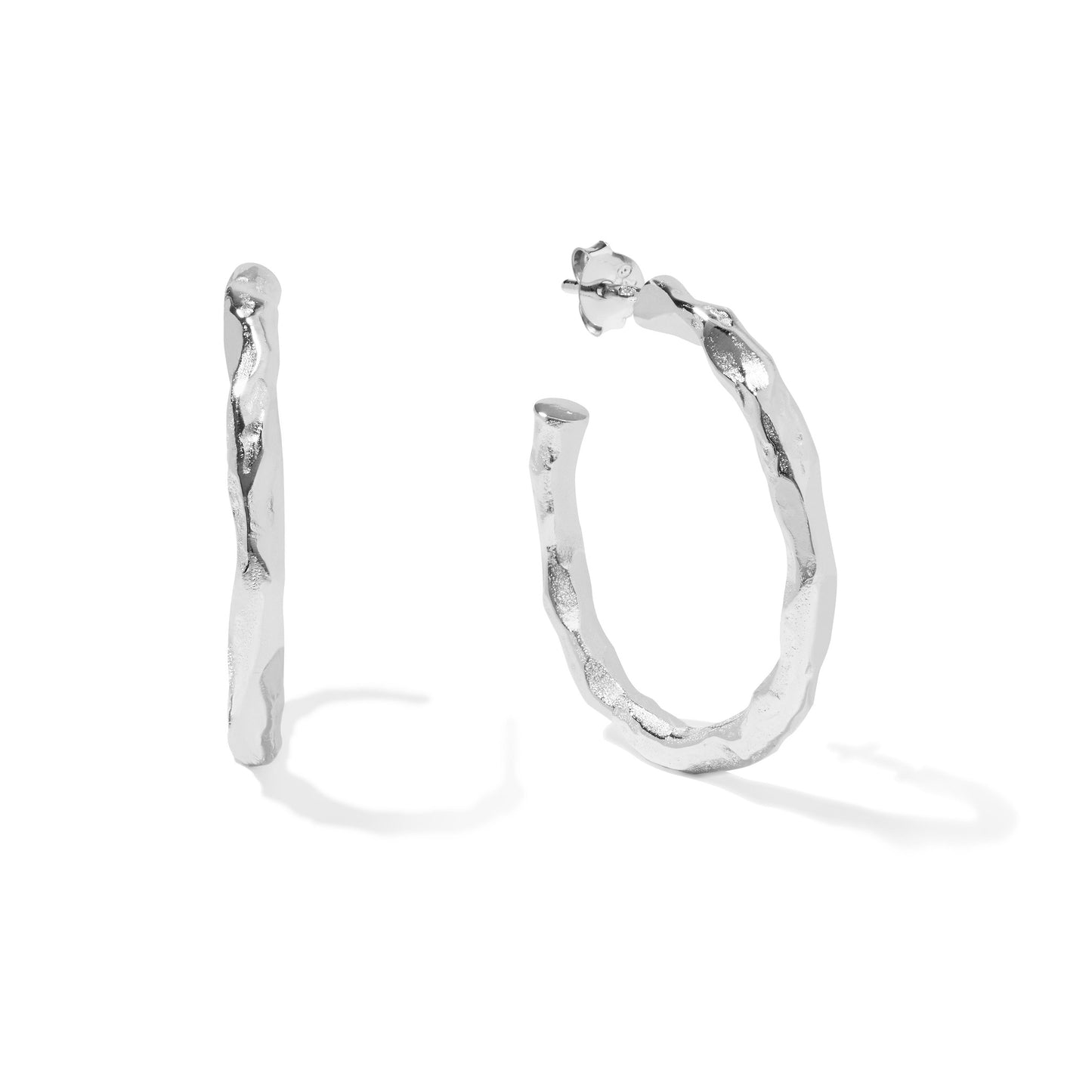 Flawed Hazel Hoops - Silver