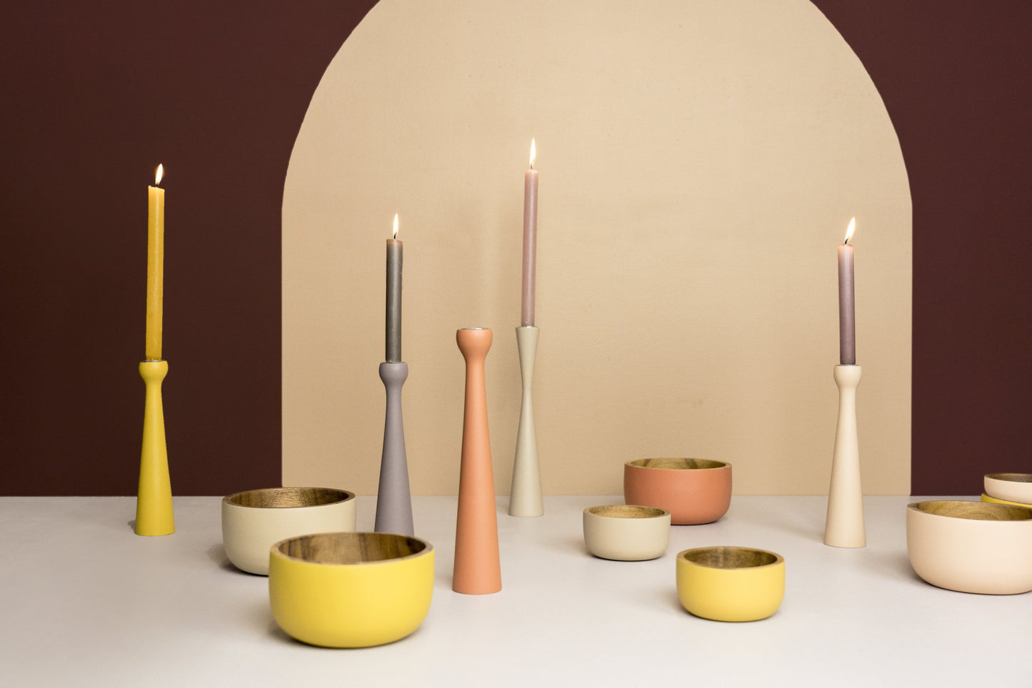 Kinta Candle Holder Wood / Sandglass - Mint