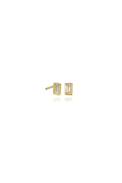 T.I.T.S Crystal Baguette Stud - Gold