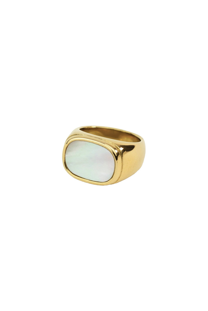 T.I.T.S Mother of Pearl Ring - Gold